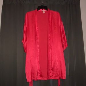 Victoria Secret Hot Pink Satin Robe
